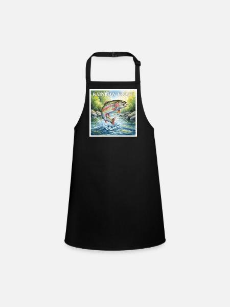 rainbow trout - Children's Apron - black - Front