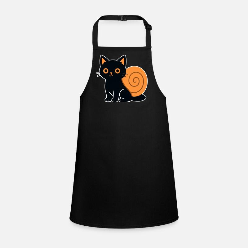 Silhouette de chat en orange Tablier Enfant
