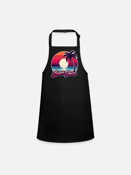 Coucher de soleil plage Beach Please - Tablier Enfant - noir - Devant