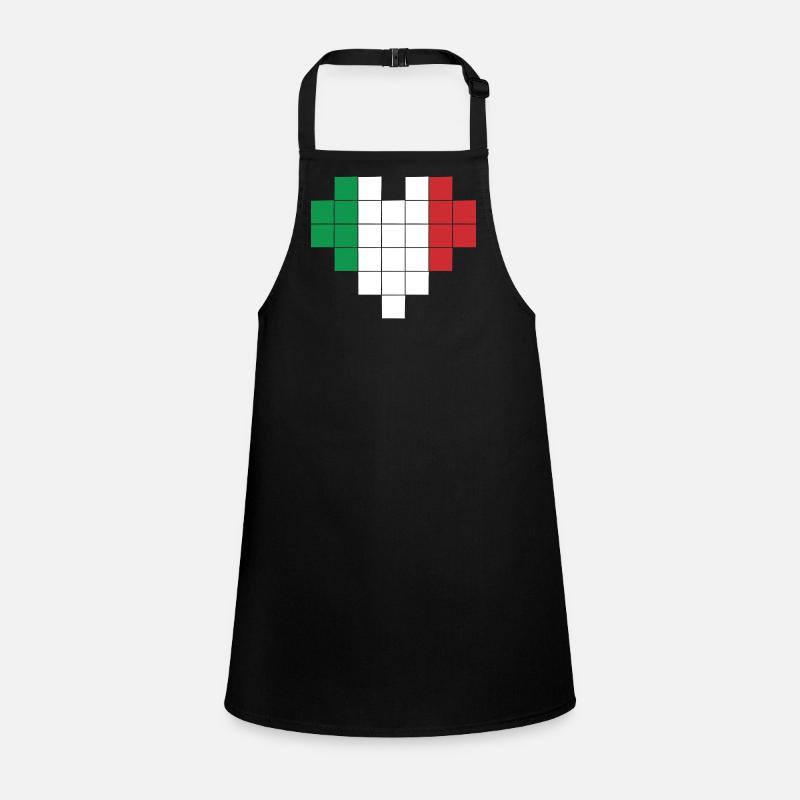 Pixel Herz Italien Flagge Schürze für Kinder