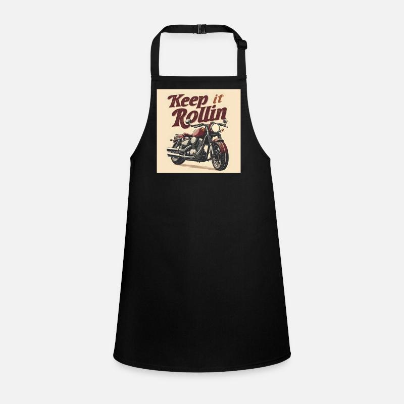 Keep it Rollin' – Typographie minimaliste - Tablier Enfant - noir