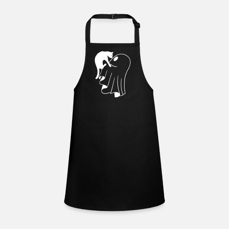 Ghost with Cat Sketch – Child-Friendly Halloween Children's Apron