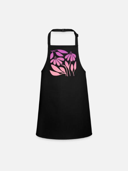 Marguerite in Gradient Pink - Children's Apron - black - Front