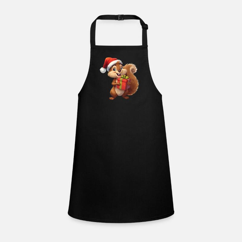 Christmas squirrel with gift Children's Apron