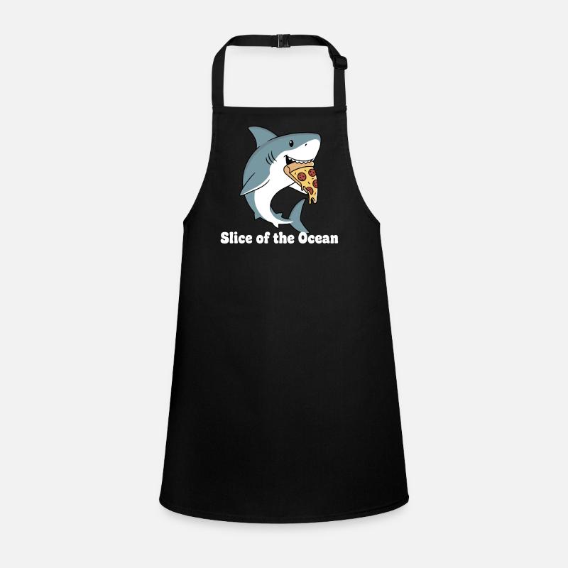 Shark bites pizza Children's Apron