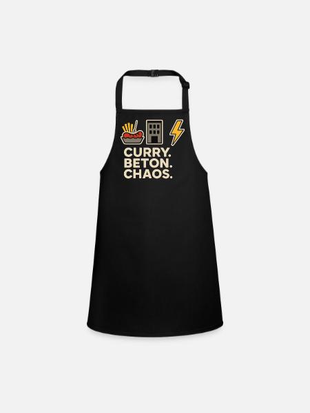 Curry Béton Chaos Berlin Street Design - Tablier Enfant - noir - Devant