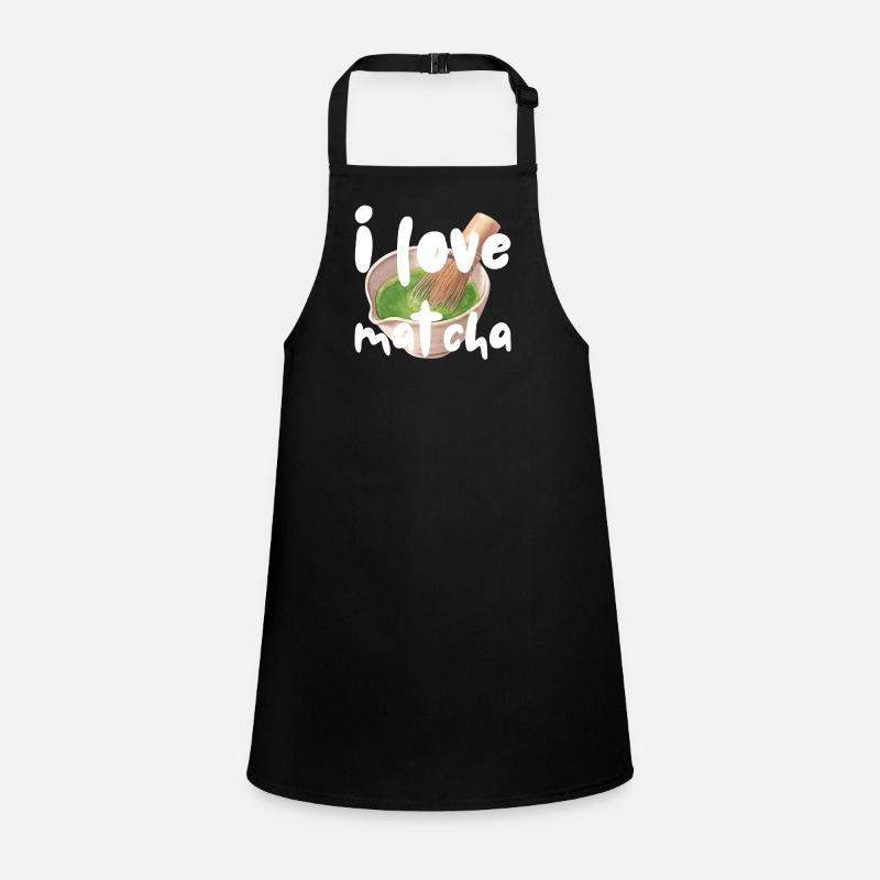 I love Matcha Spruch Sprüche Geschenkidee Geschenk Schürze für Kinder