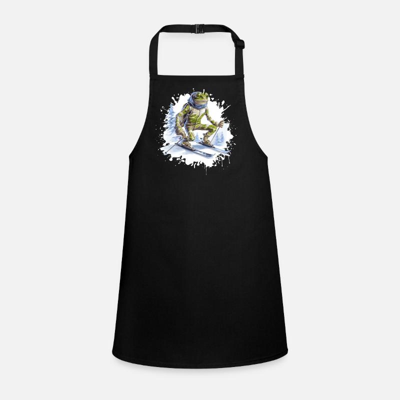 Frog Ski Skiing Children's Apron
