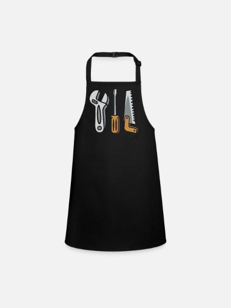 Werkzeug Set – Heimwerker Design - Schürze für Kinder - Schwarz
