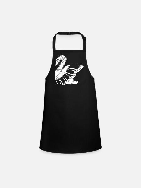 White Swan - Children's Apron - black - Front