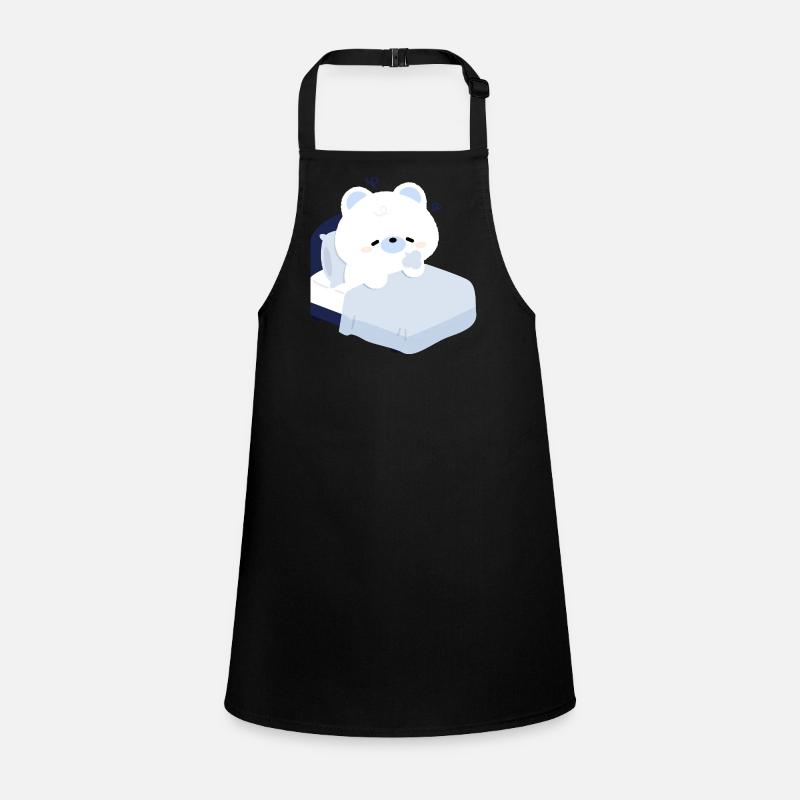 Verträumter Eisbär auf kuscheligem Bett Schürze für Kinder