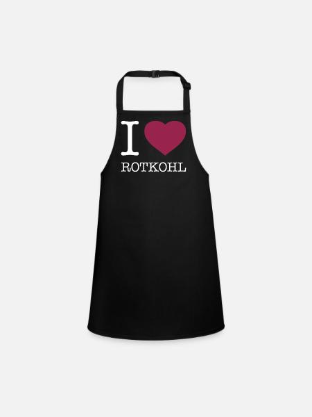 I love red cabbage - Children's Apron - black - Front
