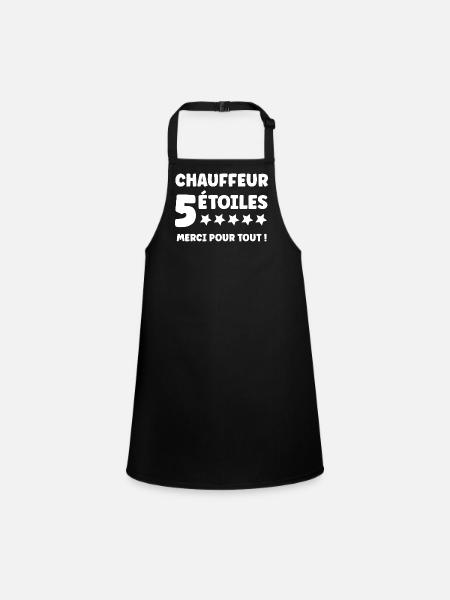 Chauffeur 5 Étoiles Merci Pour Tout - Tablier Enfant - noir - Devant