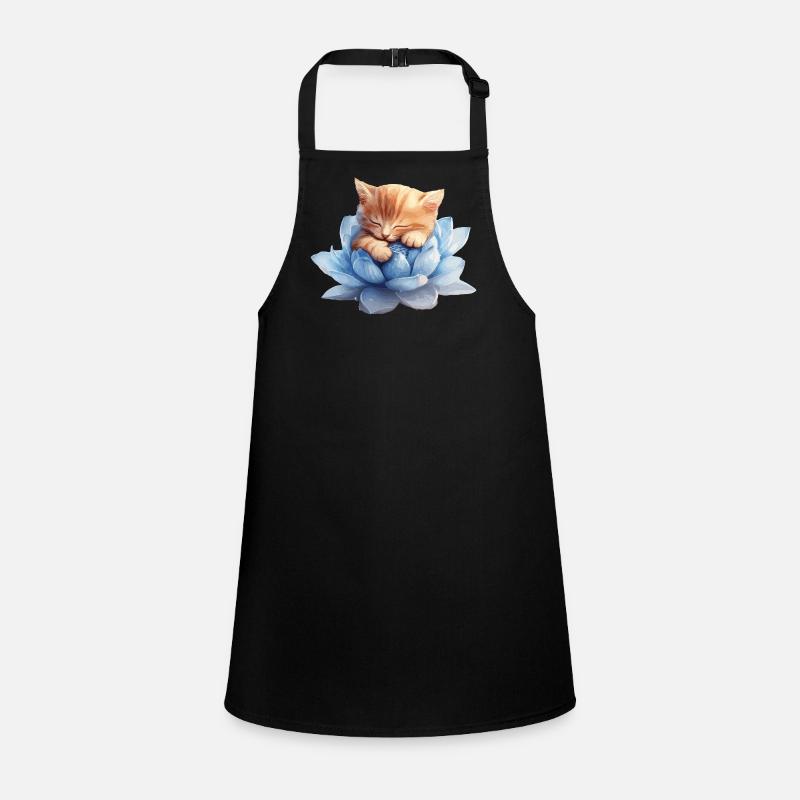 Kitten resting on blue succulents Children's Apron