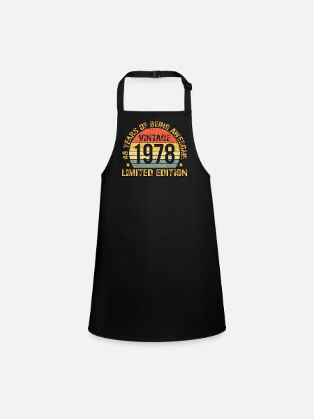 Vintage 1978 Limited Edition 48th Birthday Gifts - Children's Apron - black - Front