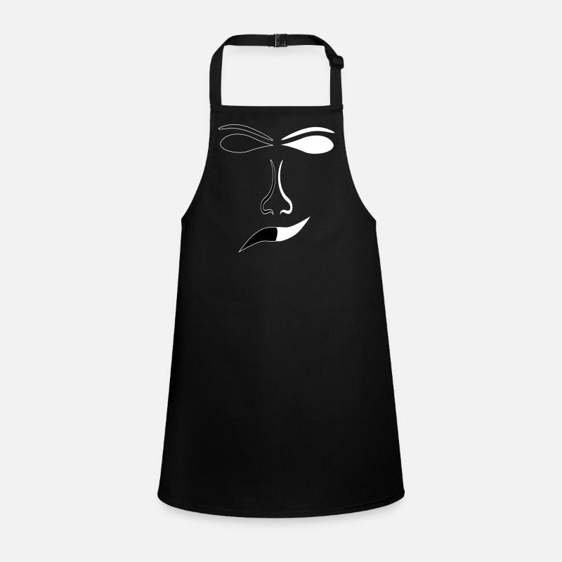 Abstract Face Lines Contrast Mask Children's Apron