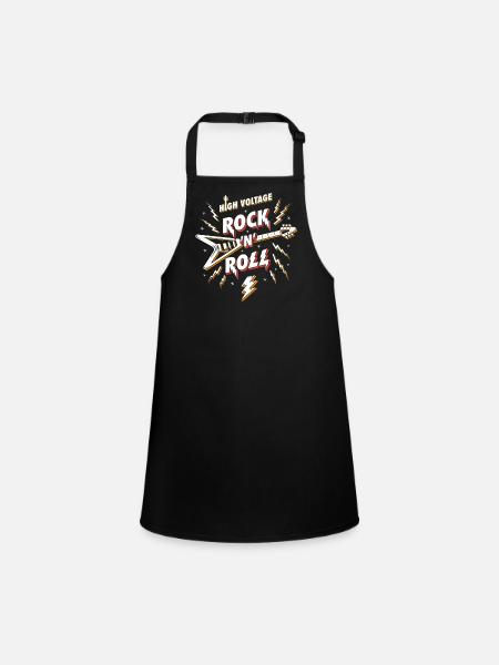 Hochspannungs-Rock'n'Roll-Gitarre - Schürze für Kinder - Schwarz - Vorne
