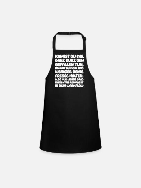 Can you do me the favor very briefly, can - Children's Apron - black - Front