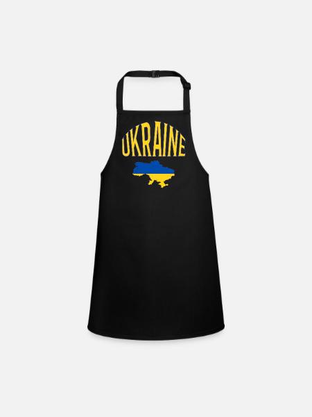 Ukraine - Tablier Enfant - noir - Devant