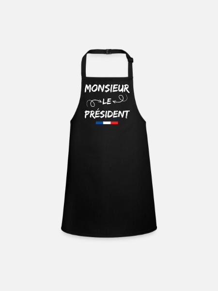 Mr. President, French humor - Children's Apron - black - Front