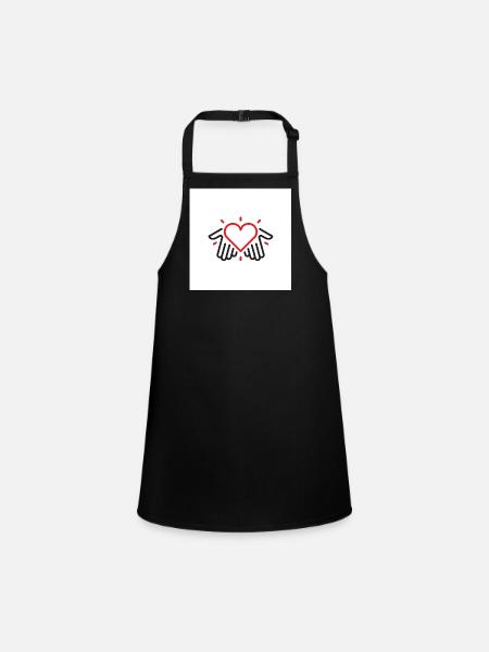 Hands of love - Children's Apron - black - Front
