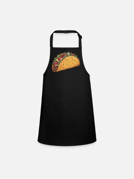 Cartoon Taco Fiesta - Tablier Enfant - noir - Devant