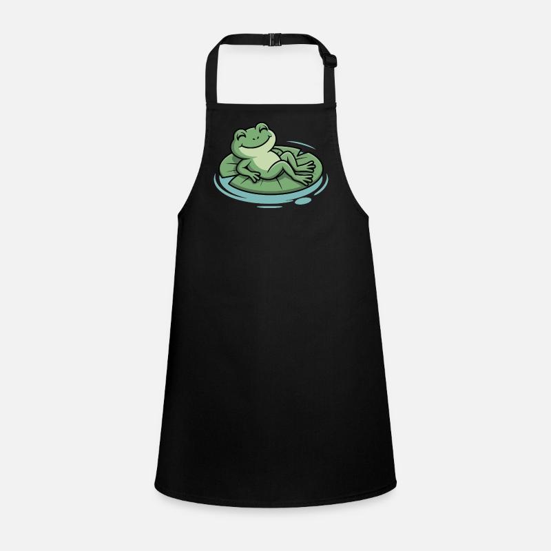 Chill frog on leaf pillow Children's Apron