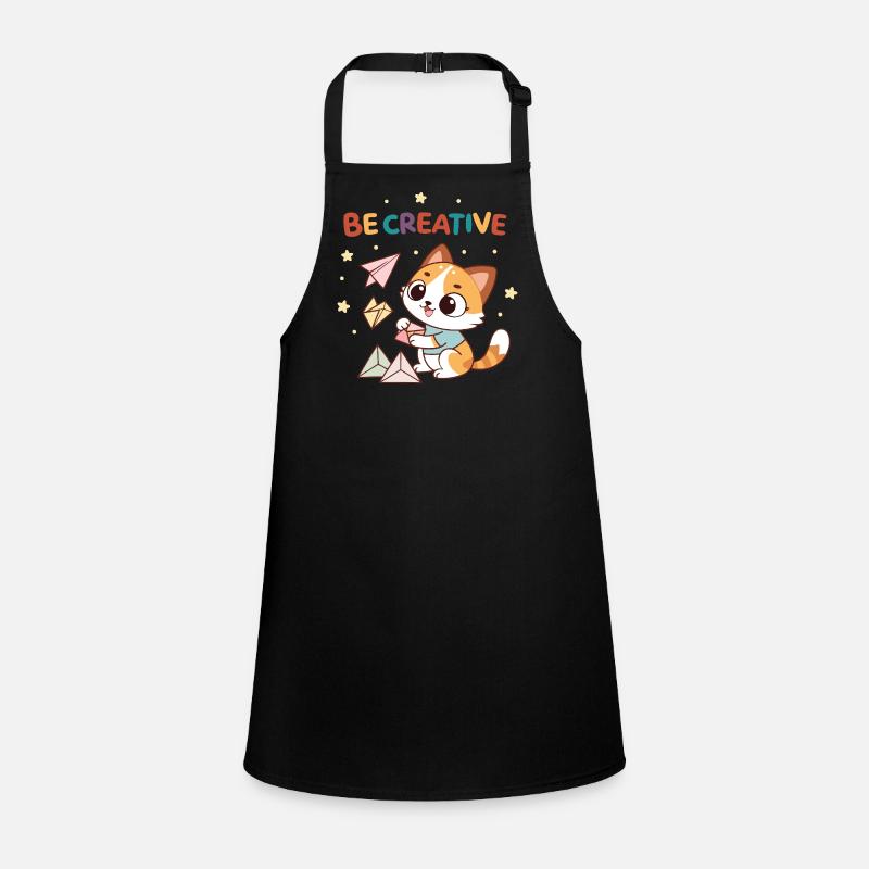 Chaton Créatif et Avions en Papier Tablier Enfant