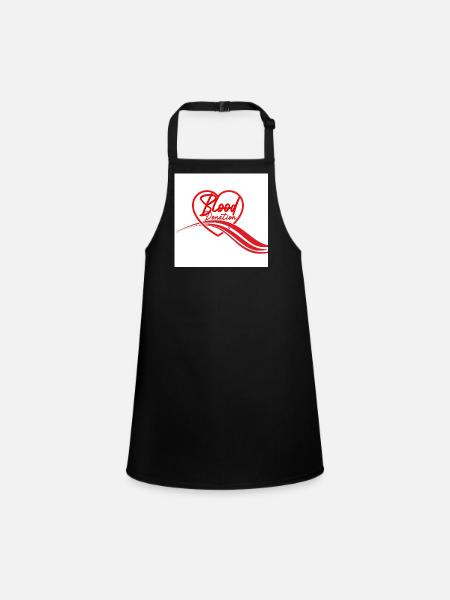 Blood Donation Heart Logo - Children's Apron - black - Front