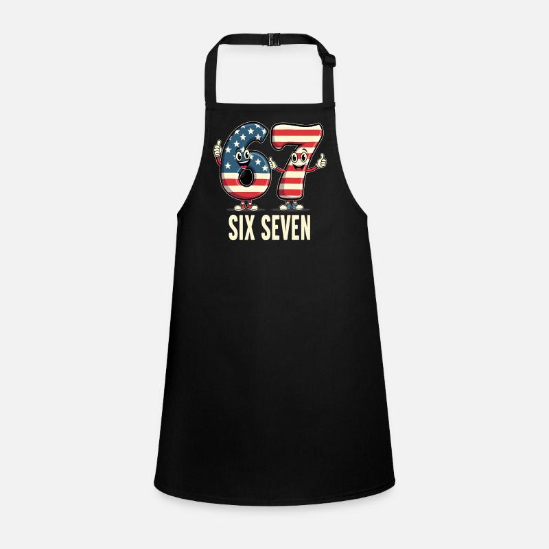 US Flag 67 Memes Six Seven - Tablier Enfant - noir