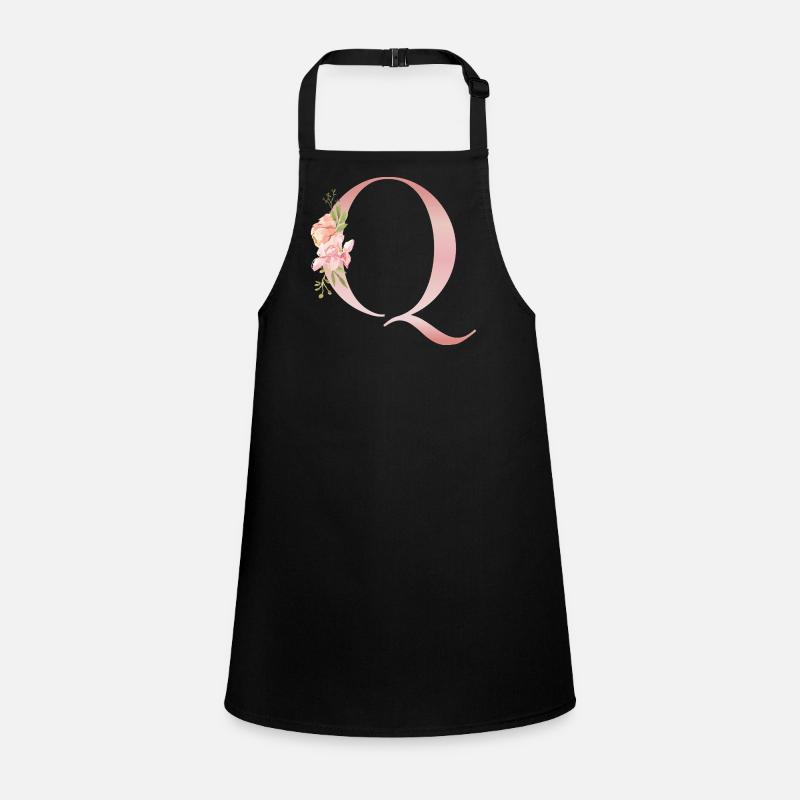 Pastel Q Floral Monogramm Schürze für Kinder