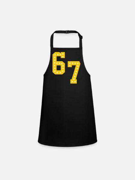 Yellow number lights 6 7 - Children's Apron - black - Front