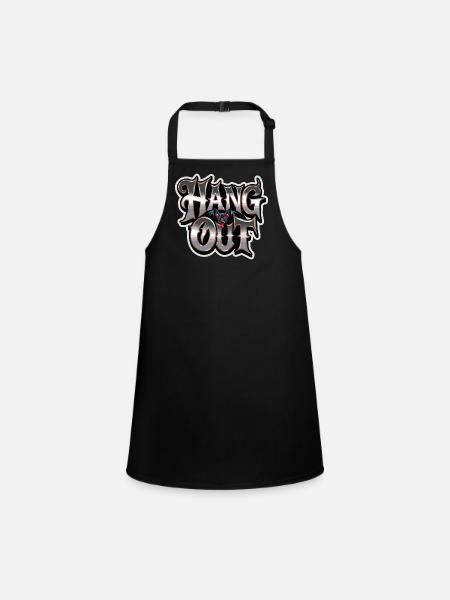 Hang Out Bat Horror Saying For Dark - Children's Apron - black - Front