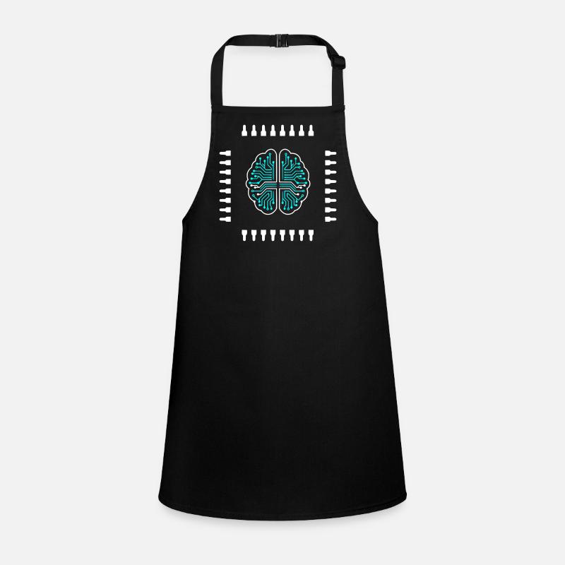 AI Brain Chip Processor Tech Vector Children's Apron