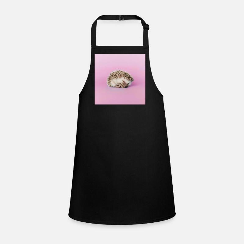 Sleeping hedgehog on pasty pink background Children's Apron