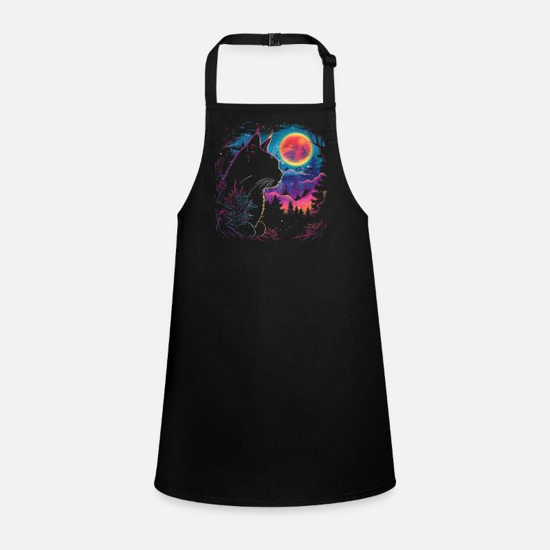 Cat sleep in neon night Children's Apron