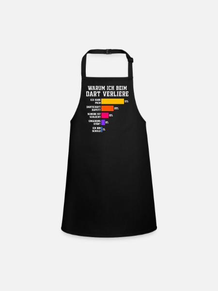 Why I lose at darts Darts - Children's Apron - black - Front