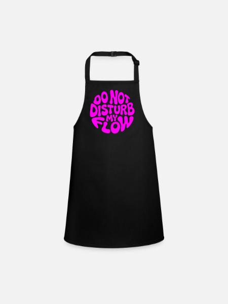 Ne dérange pas mon flux sous la marque rose - Tablier Enfant - noir - Devant