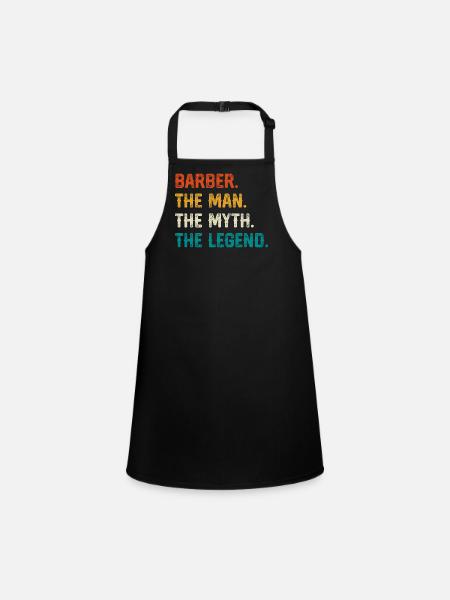 Barber Myth Legend Shirt - Schürze für Kinder - Schwarz - Vorne