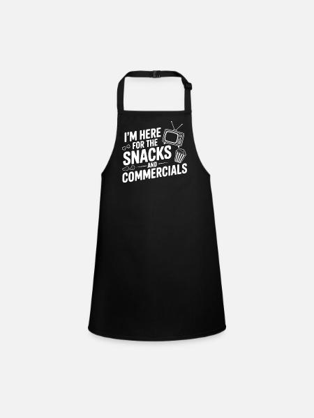 Je suis là pour les snacks et les publicités - Tablier Enfant - noir - Devant
