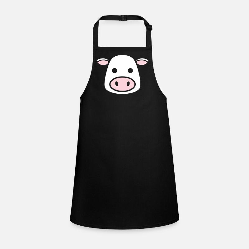 Mignonne Tête de Vache Visage Vector de la BD Tablier Enfant