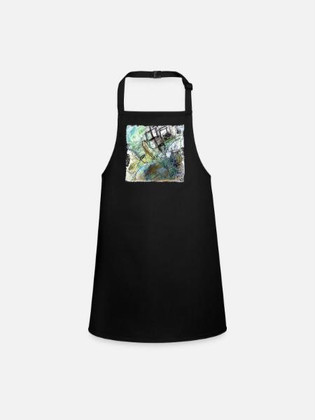 Airplane - Children's Apron - black - Front