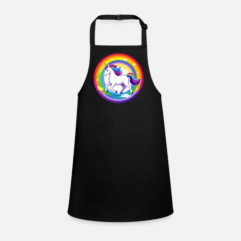 Motif de licorne volant au-dessus du ciel arc-en-ciel Tablier Enfant