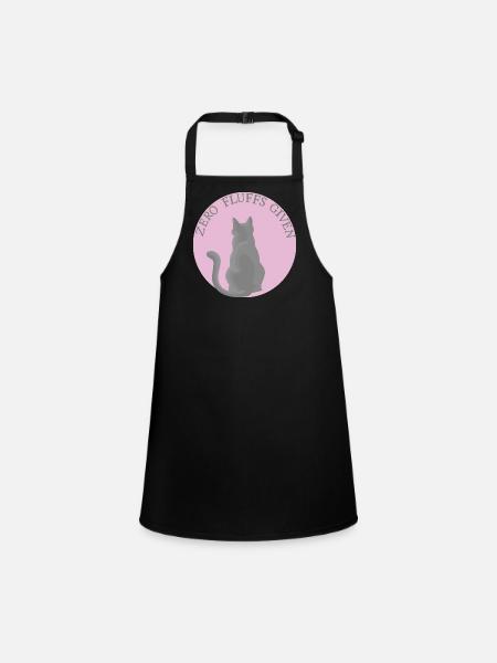 Cat with attitude - Children's Apron - black - Front