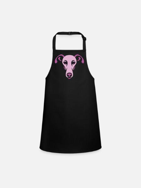 Windhund, Galgo - Schürze für Kinder - Schwarz - Vorne