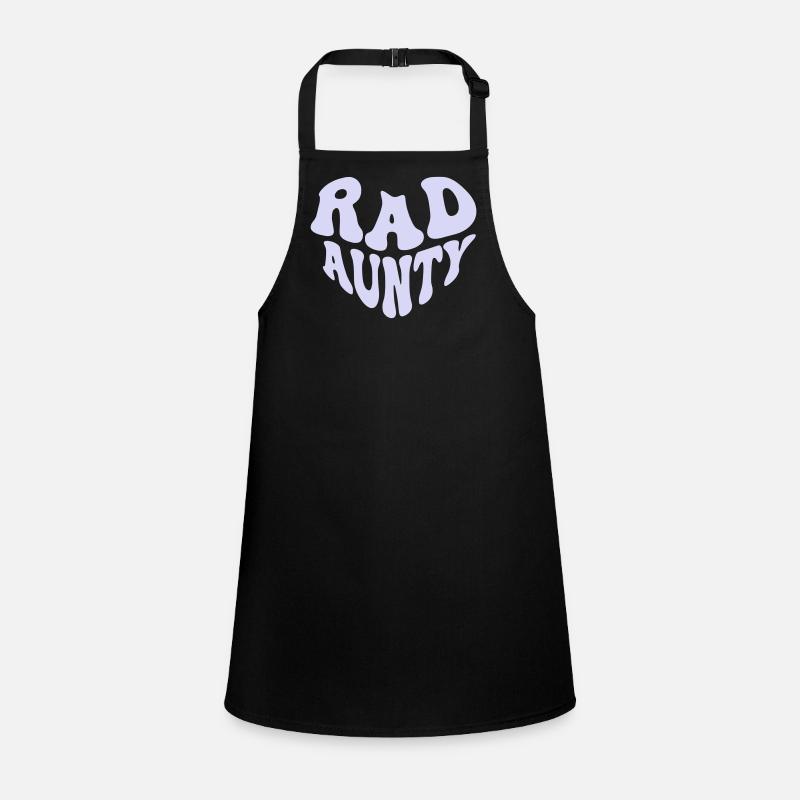 Retro Rad Aunty Heart – Cool Aunt (Custom Color) Schürze für Kinder
