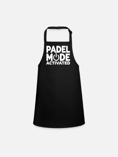 Padel Fashion Activated Power Button Sport Style - Children's Apron - black - Front