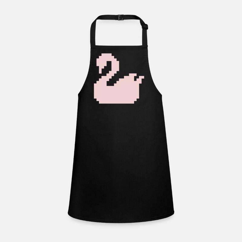 Pixel Swan Pink Silhouette Schürze für Kinder