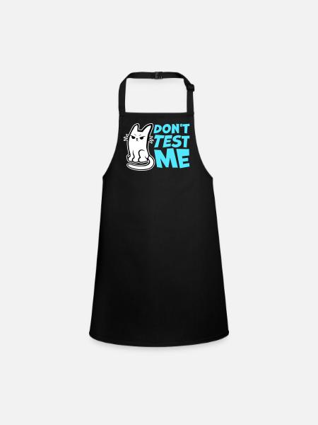 Ne me teste pas, chat coquin, citation drôle : logo - Tablier Enfant - noir - Devant