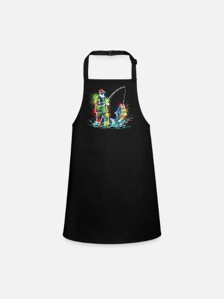 Fisherman Legend Fisherman Fish - Children's Apron - black - Front